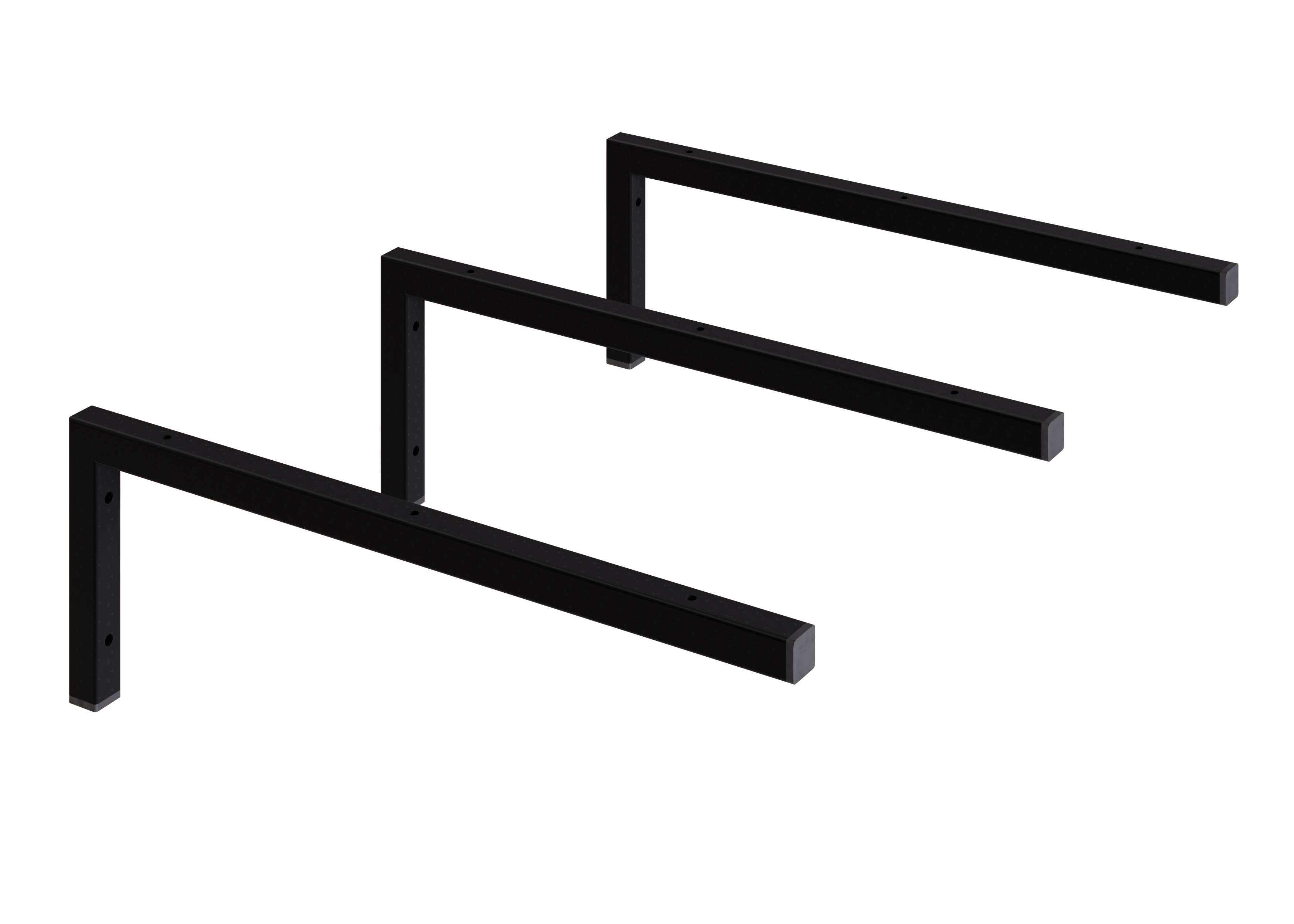 Pack 3 soportes escuadras para encimera lavabo - negro mate