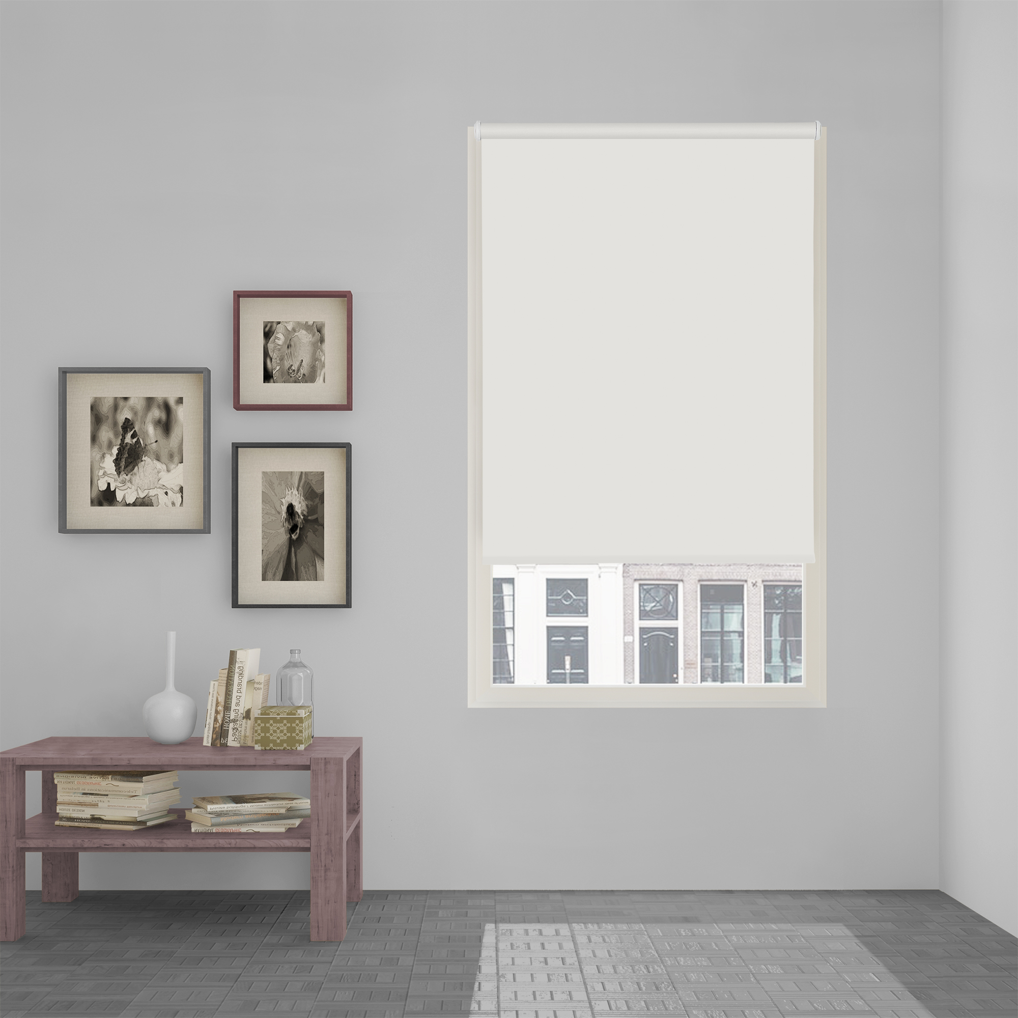 Estor enrollable opaco térmico easy fix blanco 45 x 190cm