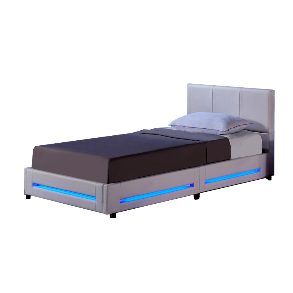 Cama LED asteroid con colchón - 90 x 200 cm blanco