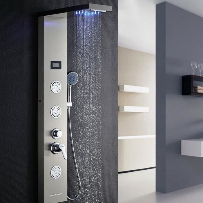 Columna de ducha hidromasaje en acero inoxidable panel de ducha 5 funciones