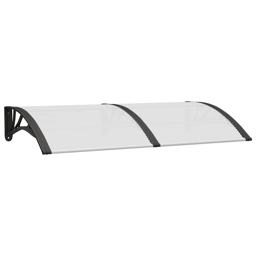 vidaXL marquesina puerta policarbonato negro y transparente 150x75 cm