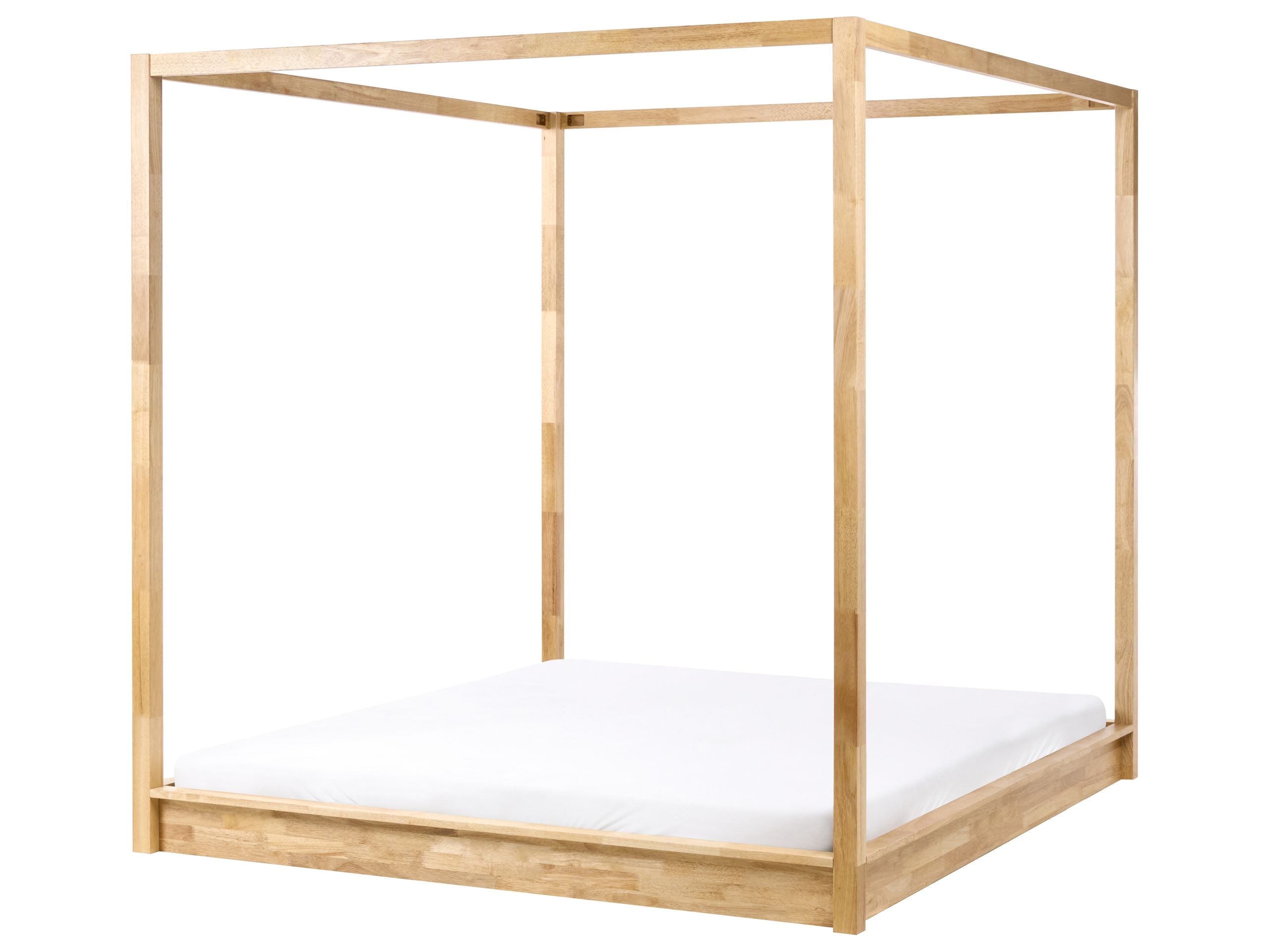 Cama con dosel madera herliere 180 x 200 cm marrón claro