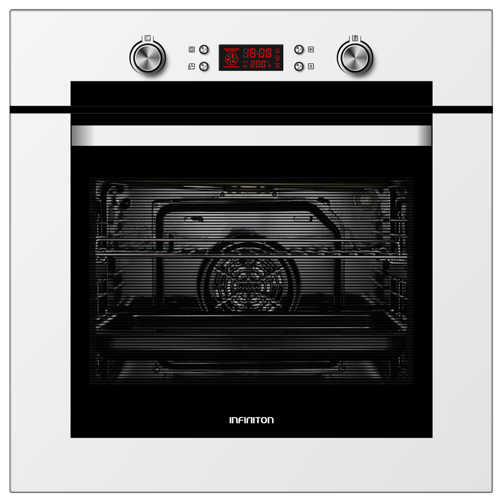 Horno multifunción INFINITON 70WH19, blanco, 70 L, 3000 W, doble cristal,A