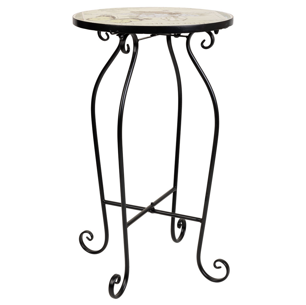 Soporte de mosaico y forja verde d35x60