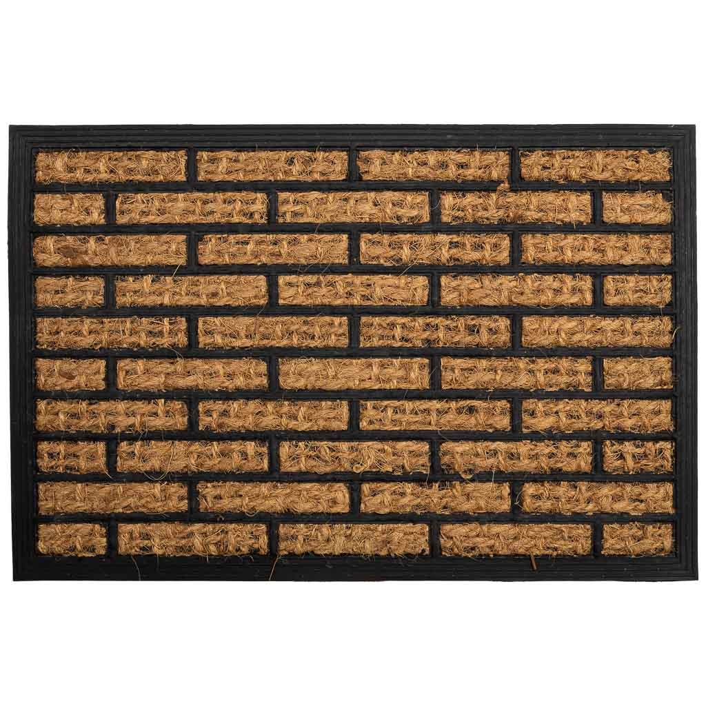 Felpudo de fibra y goma marron 60x40x0,7
