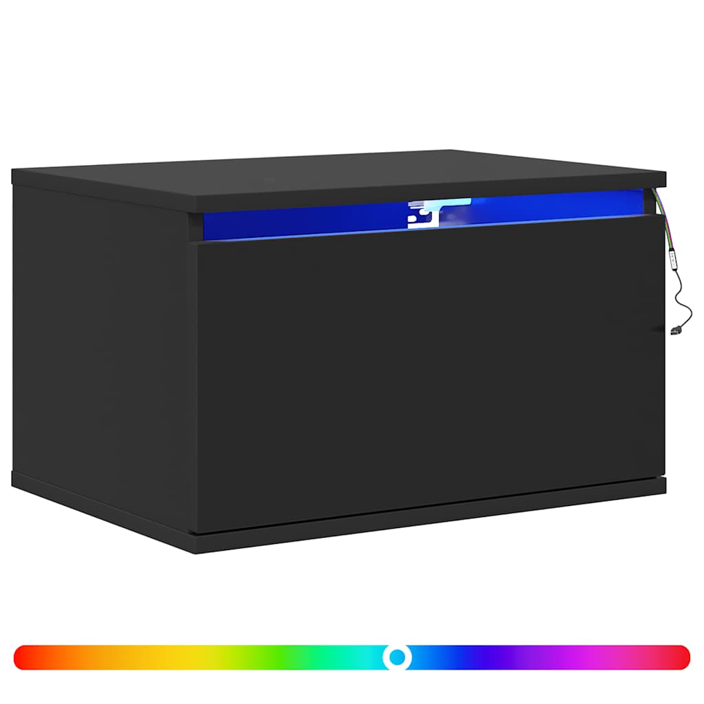 Casa lúmina - set de 2 mesita de noche negro madeira 50 x 36 x 30 cm