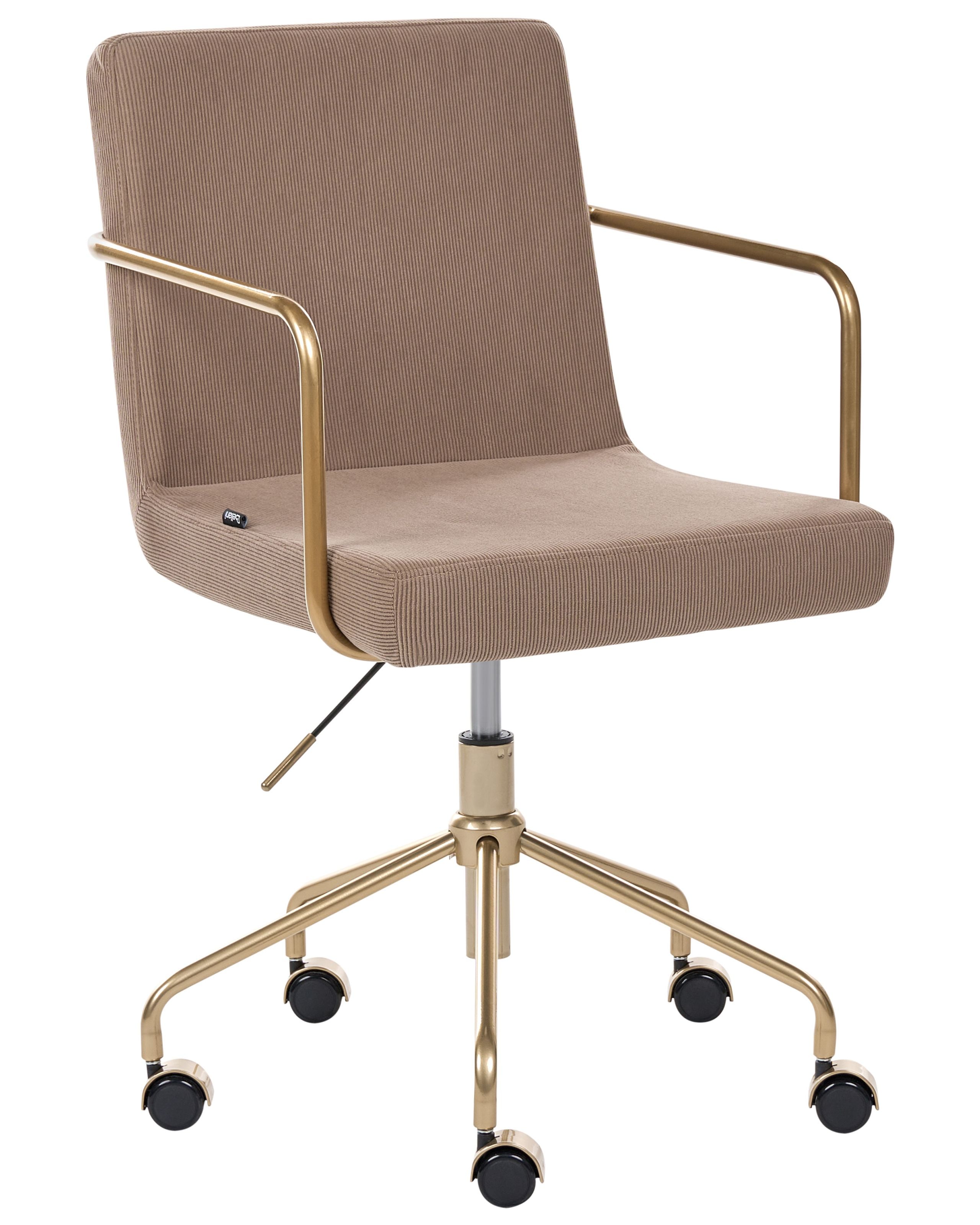 Silla de oficina trinity pana marrón claro