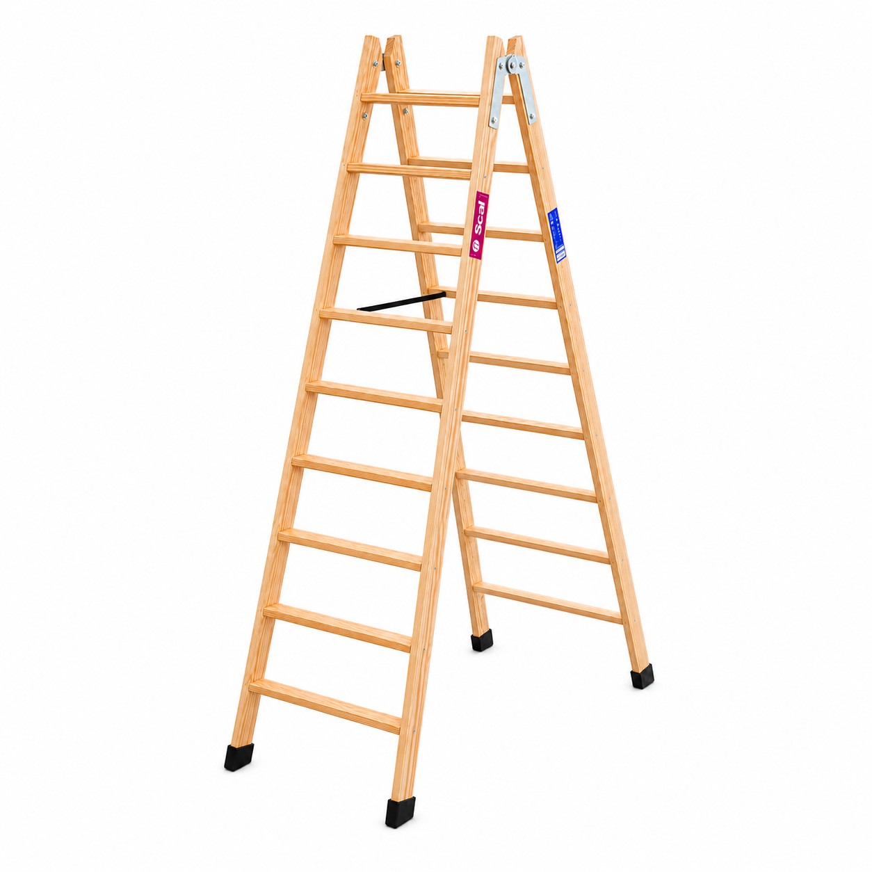 Escalera tijera doble acceso madera tm-da 9x2