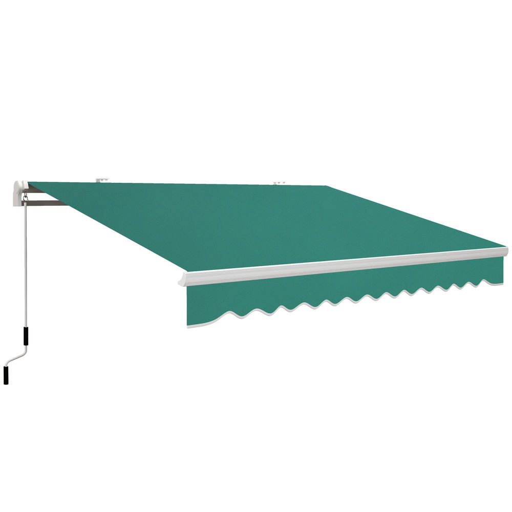 Toldo manual plegable aluminio, metal, tela poliéster color verde