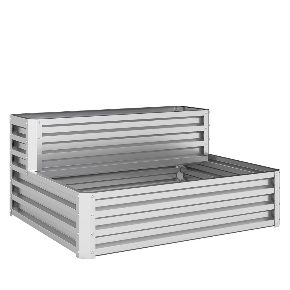 Jardinera 120x101x58 cm acero galvanizado color gris Outsunny
