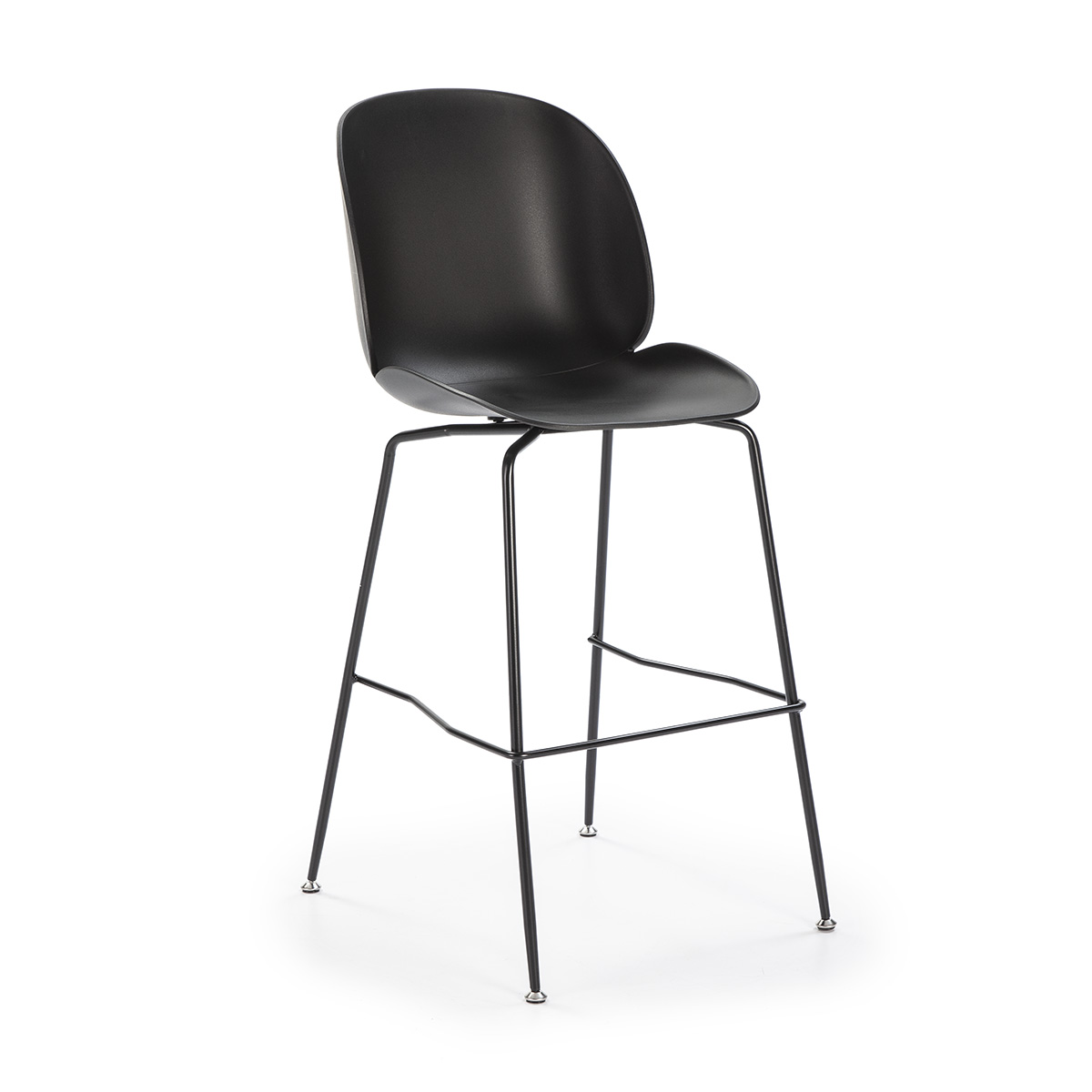 Taburete 51x59x103 metal negro, abs negro