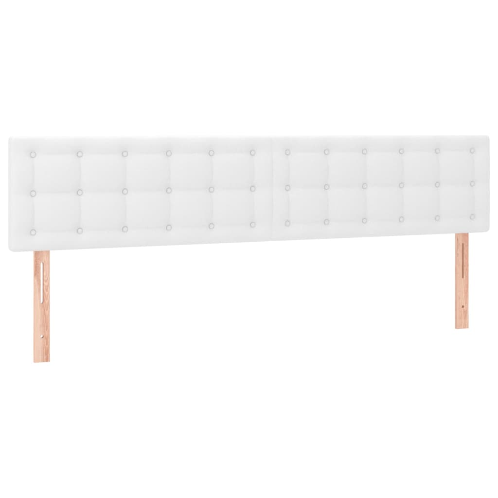 vidaXL cabecero con LED cuero sintético blanco 180x5x78/88 cm