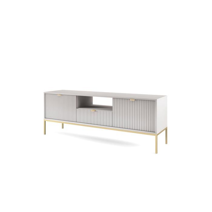 Mueble tv moderno - gris mate - estratificado - 154 x 39 x 56 cm
