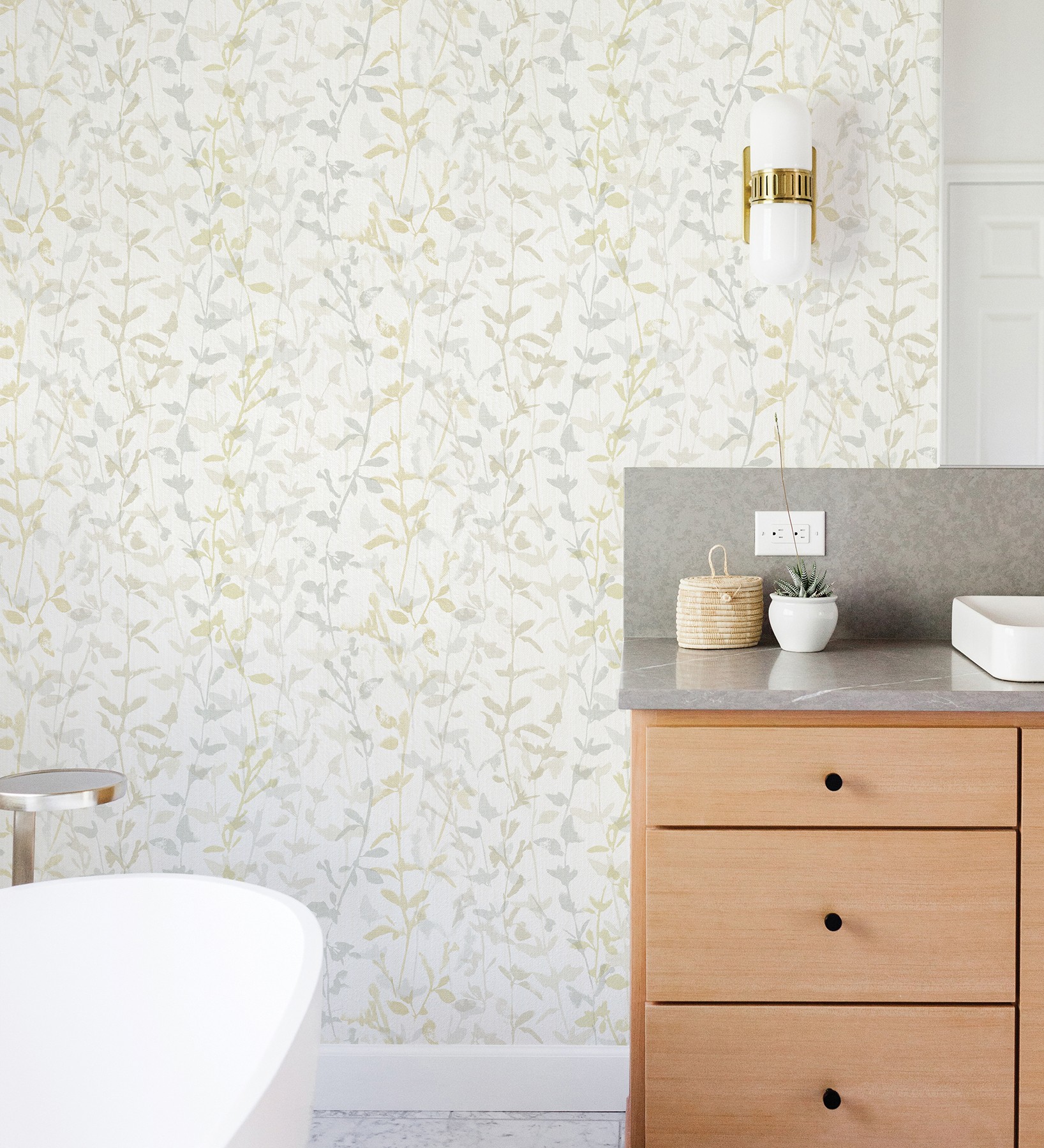 Papel pintado gaulan de ramas y hojas con 5.23m²