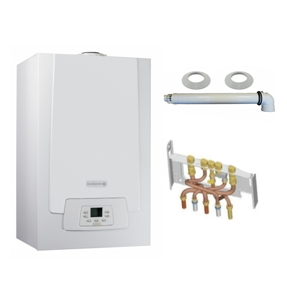 Caldera de condensación de gas de dietrich mpx mi slim 33 kw, completa