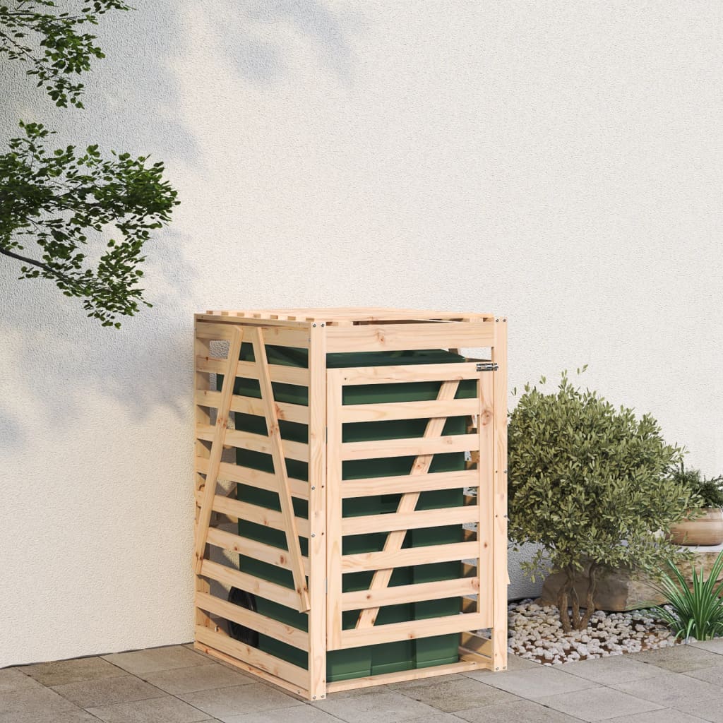 Cobertizo para cubos de basura madera maciza pino 84x90x128,5cm es2476