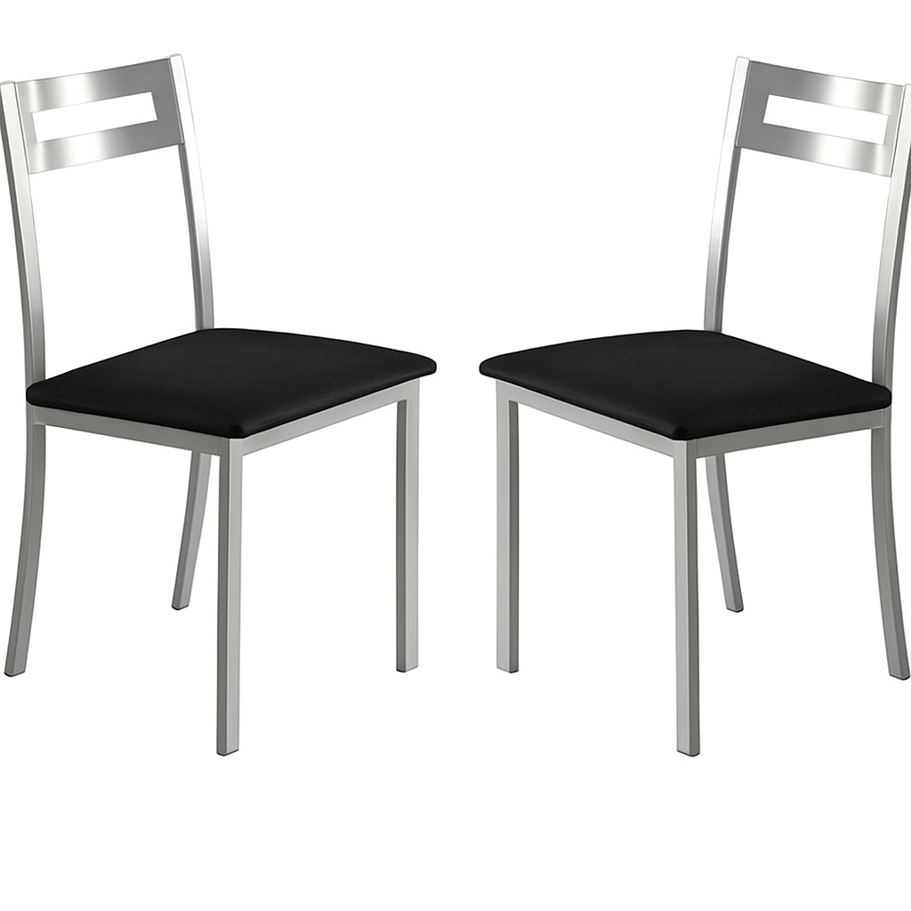 Momma Home set de 2 sillas de cocina pamis en polipiel negro