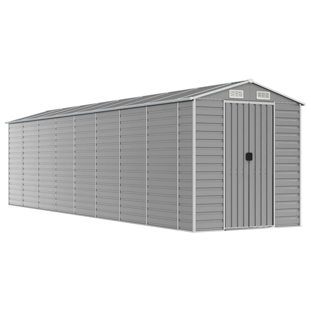 vidaXL caseta de jardín gris claro 191x810x198 cm acero galvanizado