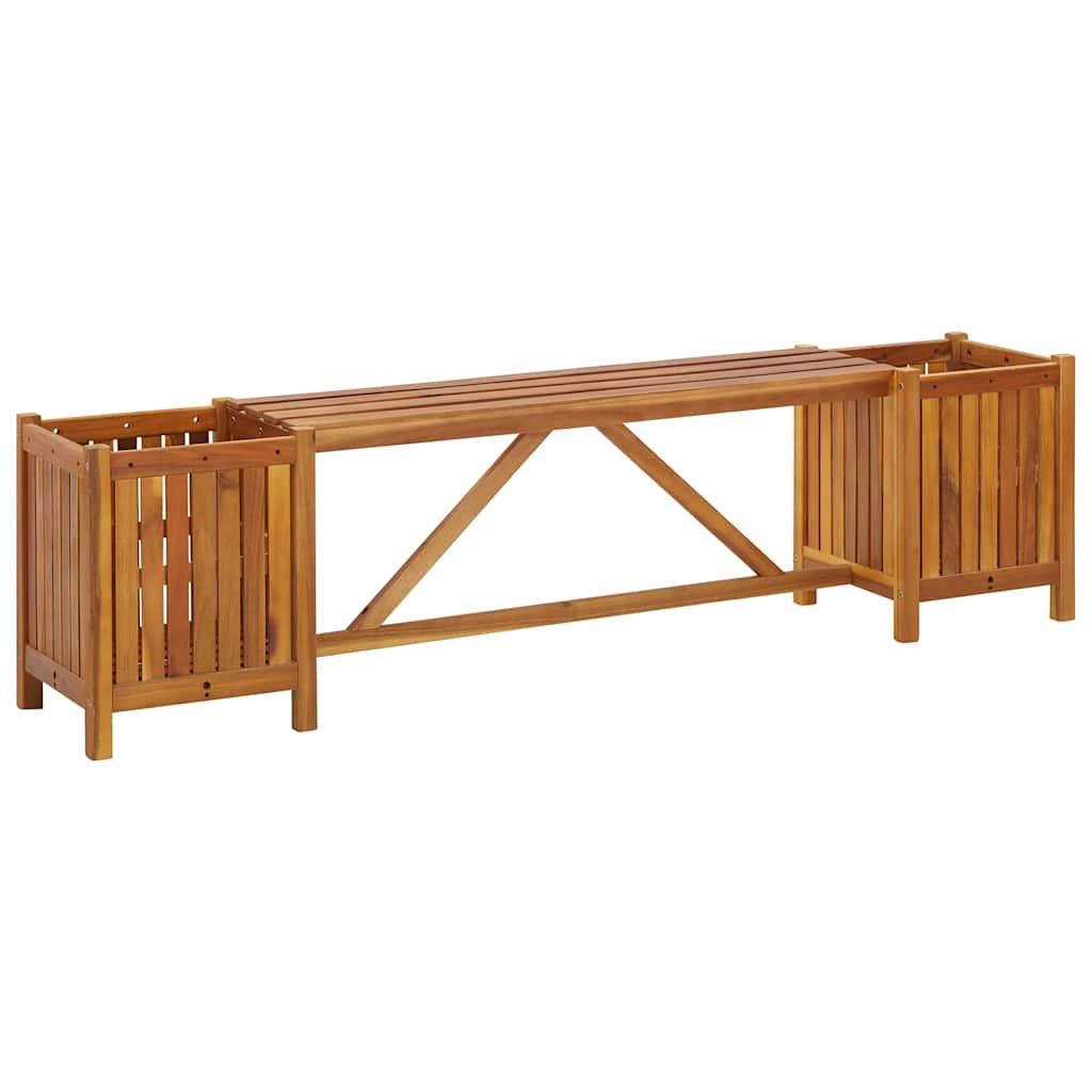 vidaXL banco de jardín con 2 jardineras acacia maciza 150x30x40 cm