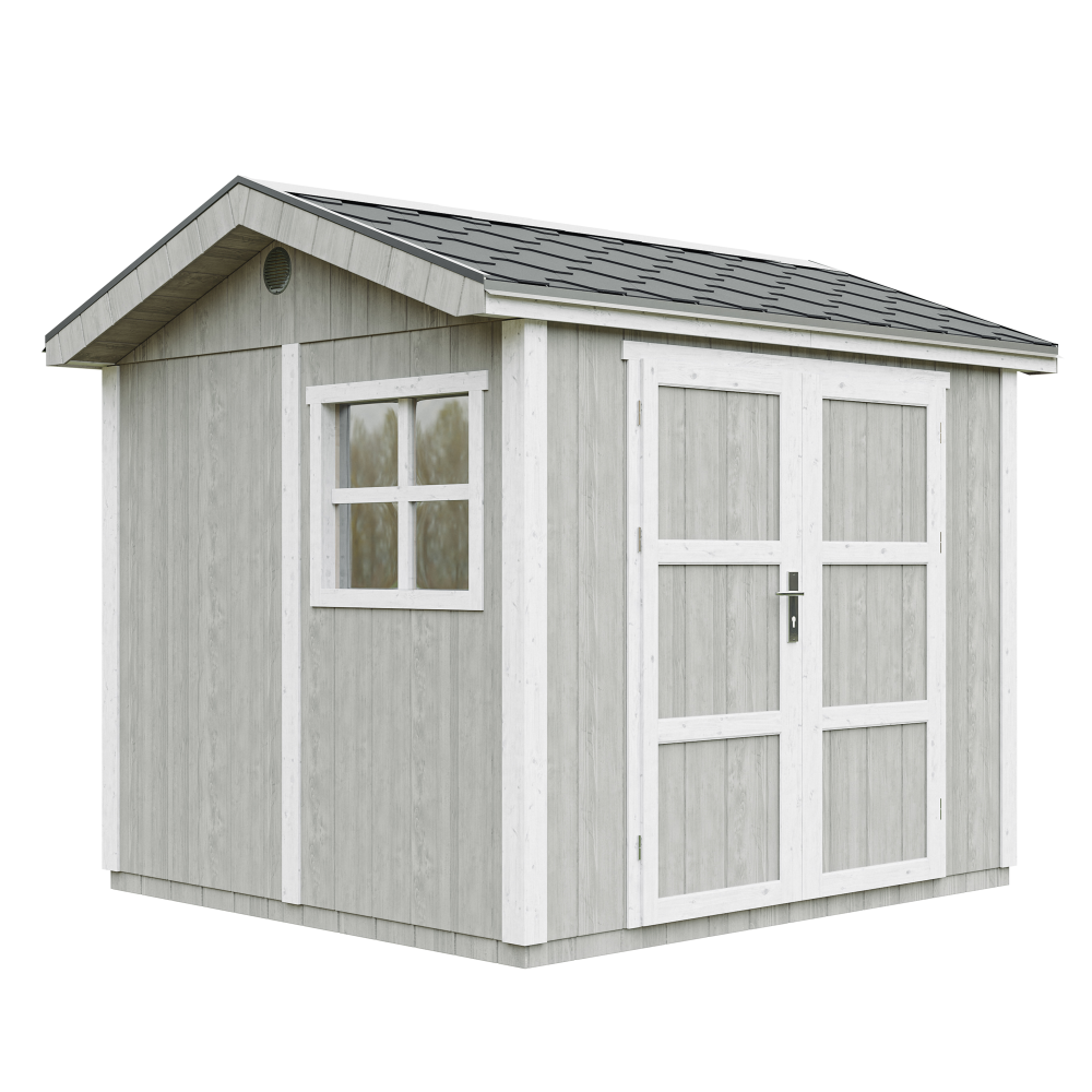 Caseta de jardín Timbela m913a-tundra grey, 5,9 m², premium, con suelo