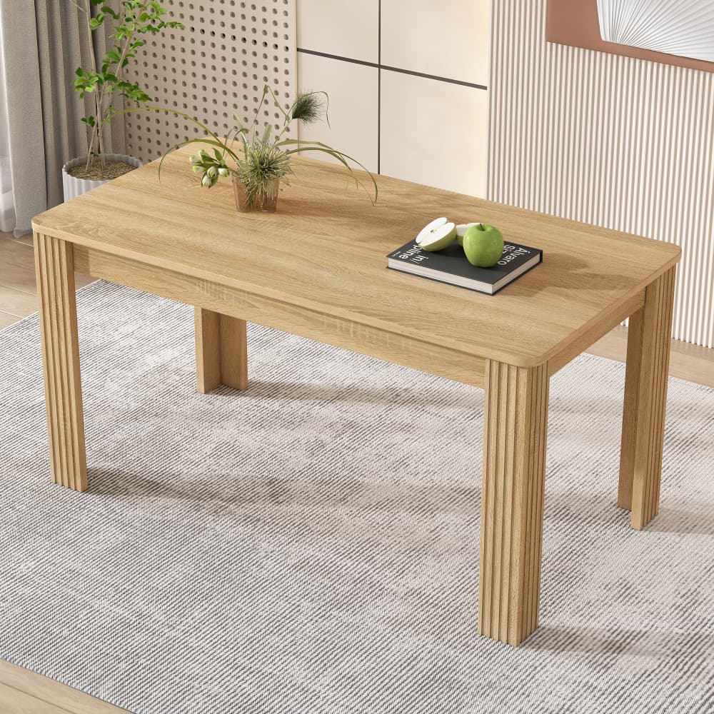 Mesa de comedor rectangular madera avena 76x140x80cm