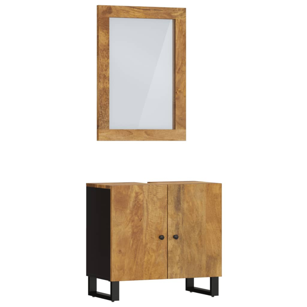 vidaXL conjunto de muebles de baño 2 piezas madera maciza de mango