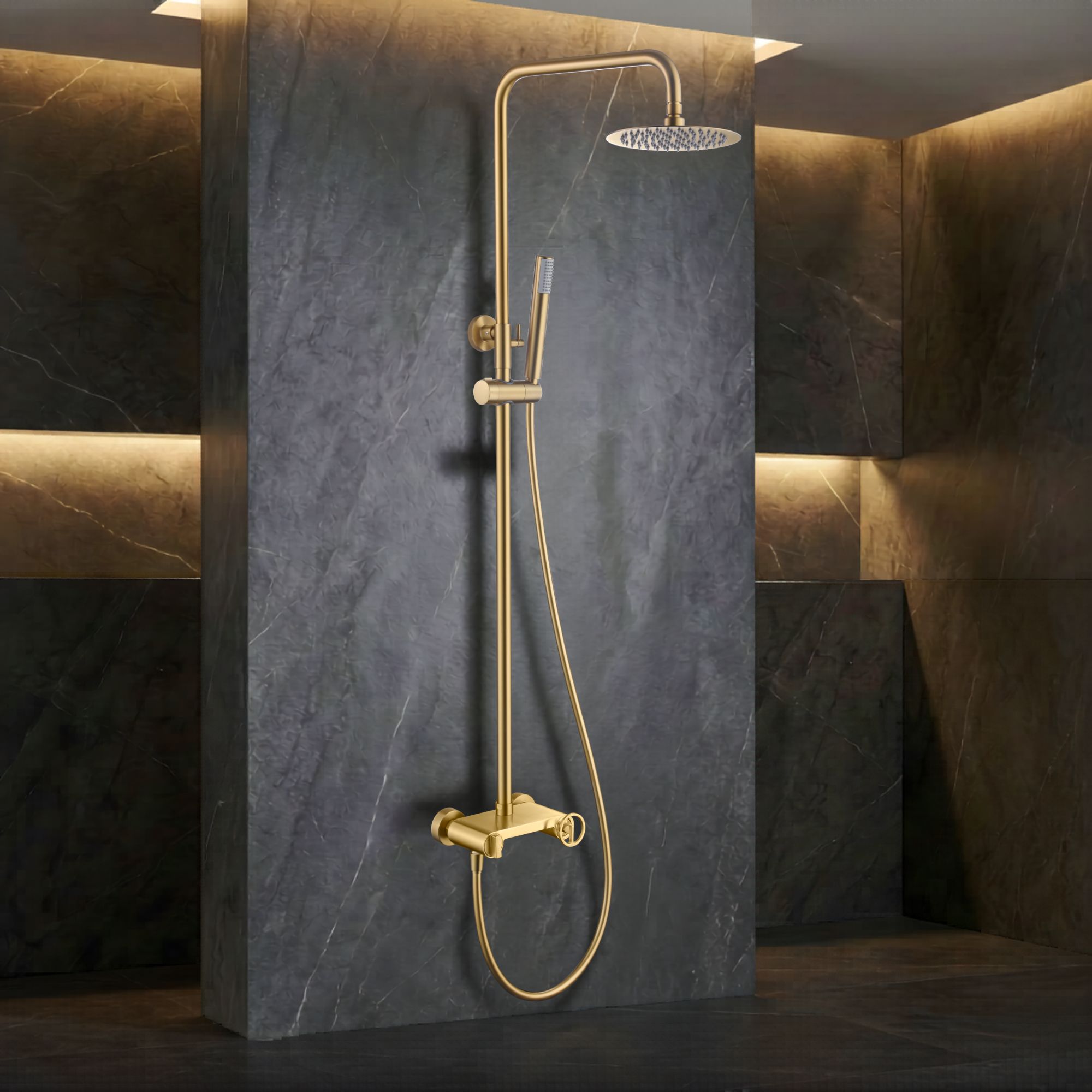 Imex - columna ducha monomando con grifo oro serie olimpo