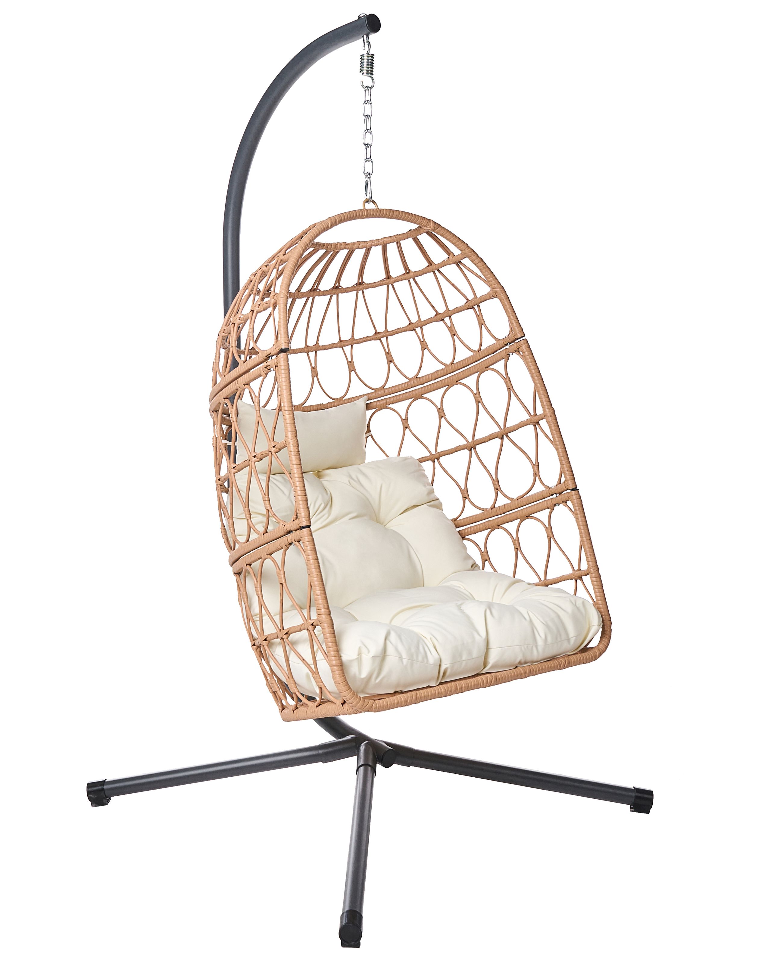 Sillón colgante con soporte montalcino metal natural