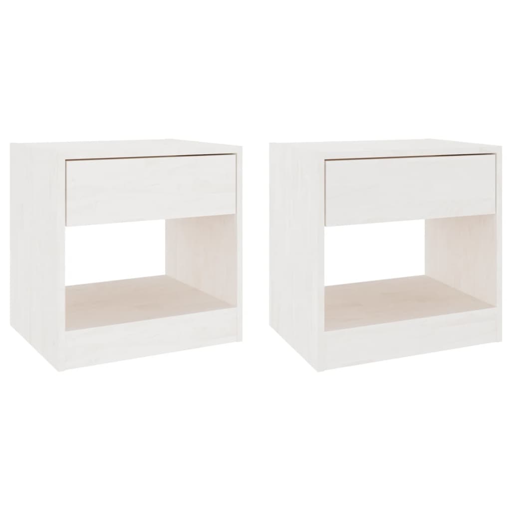 Casa lúmina - set de 2 mesita de noche blanco madeira 40 x 31 x 40 cm