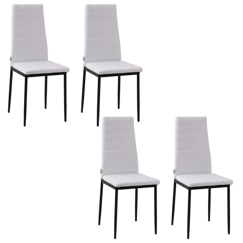 Sillas de comedor 41x50x97 cm espuma, metal, poliéster color blanco Homcom