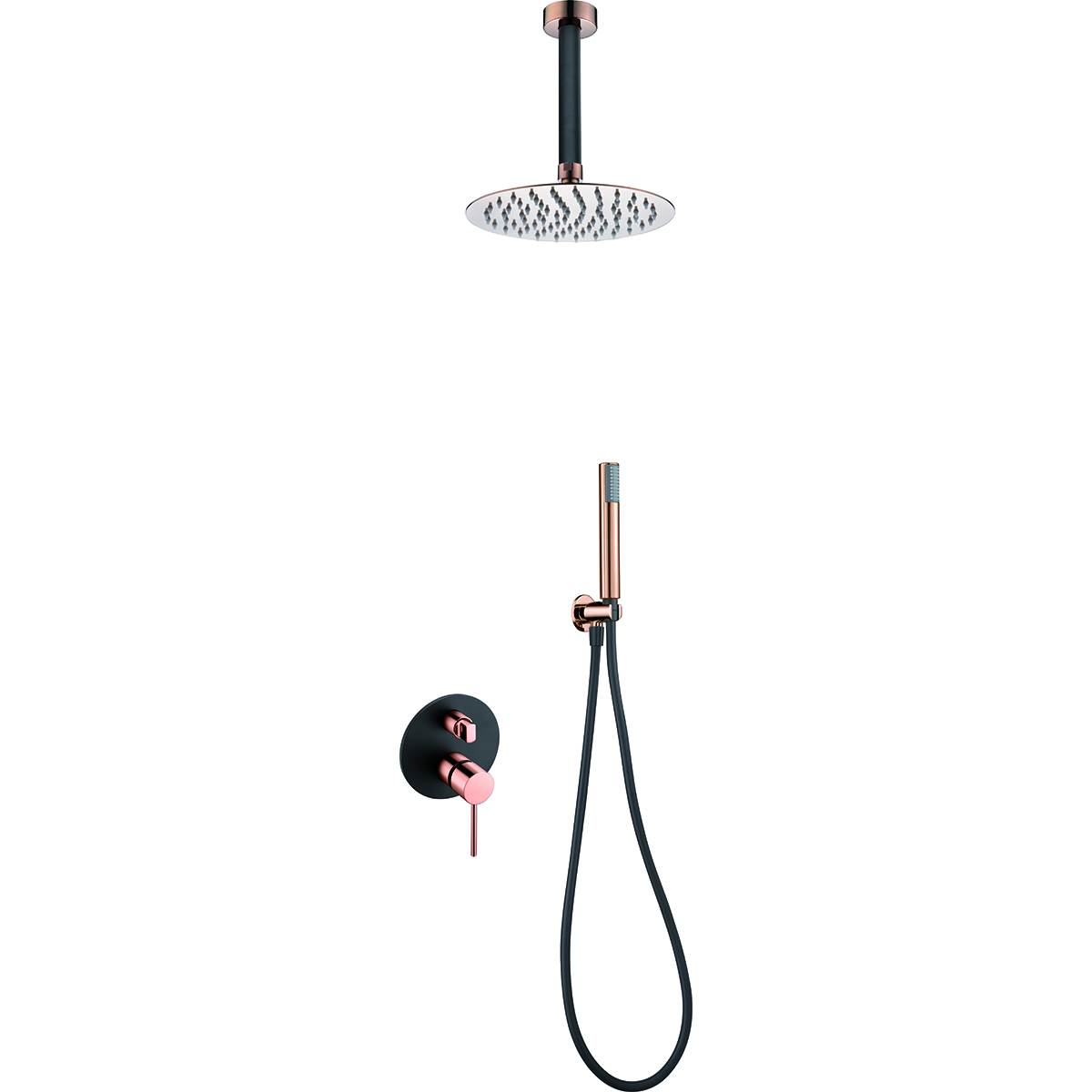 Columna de ducha empotrada thalos stick negro oro rosa [ imex® ]