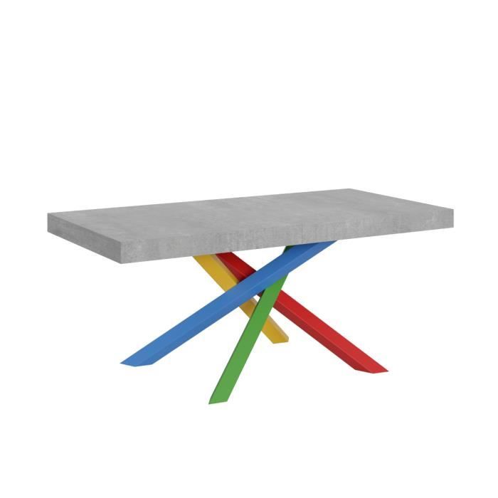 Mesa comedor extensible - hasta 440 cm - cemento gris 4/b