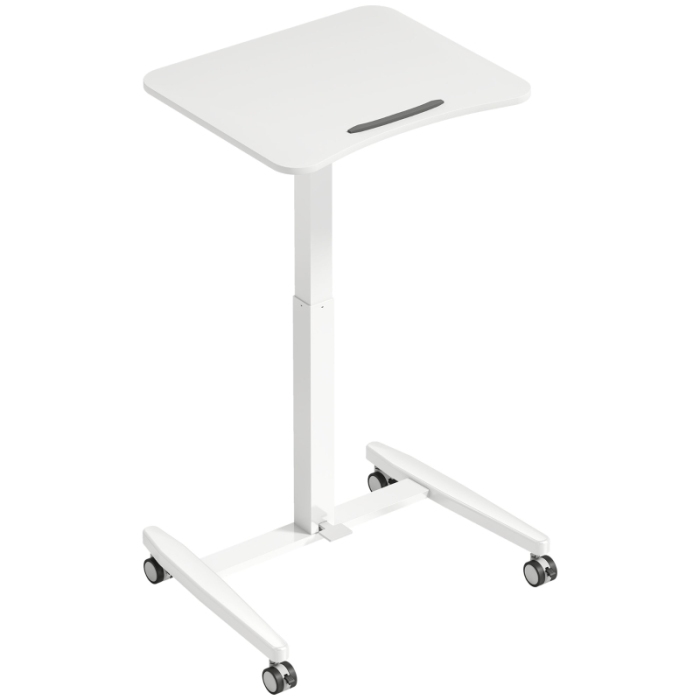 Mesa auxiliar regulable altura tablero inclinable blanco 75-114x60,5x52cm