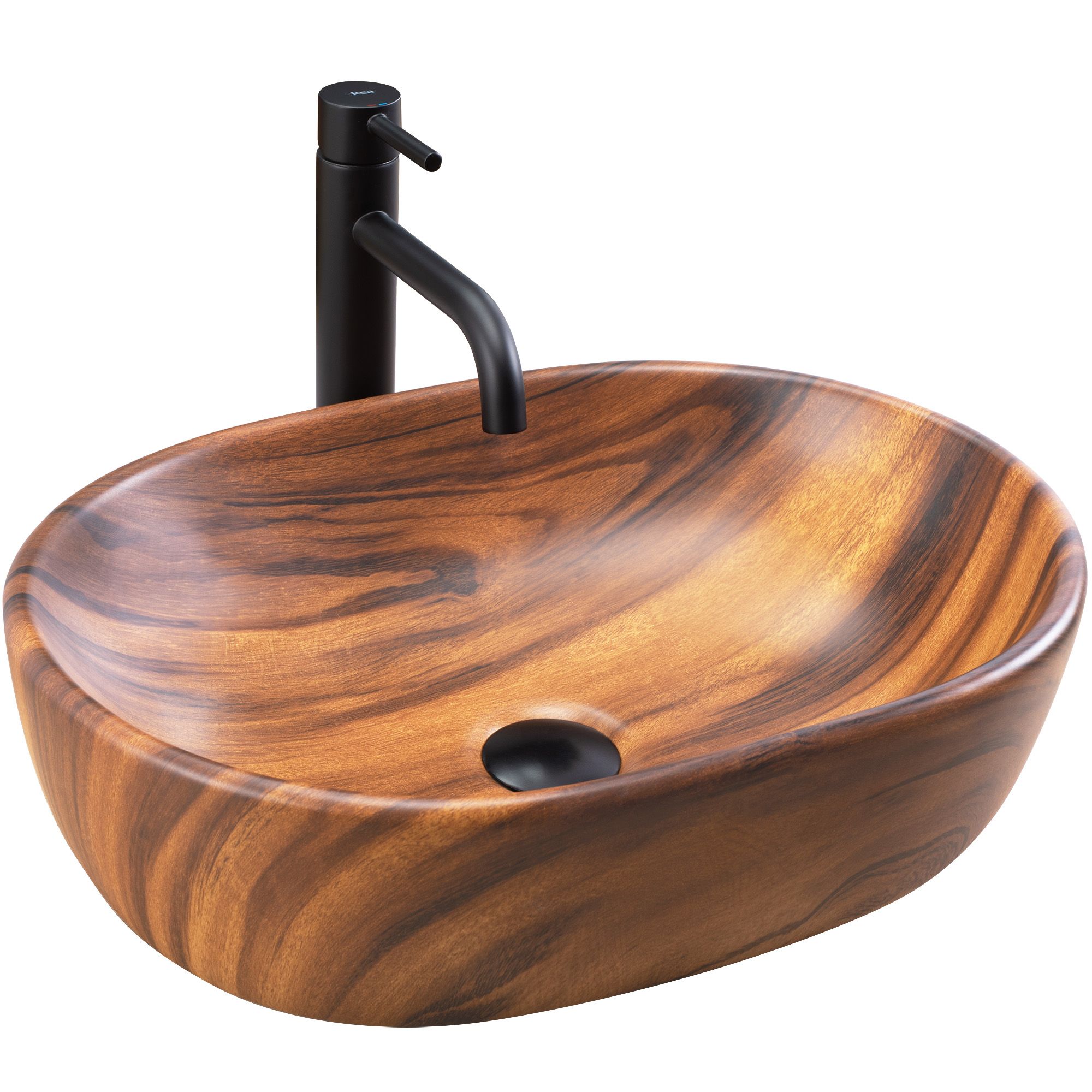 Rea lavabo sobre encimera amelia brown oval, 48x34,5x13,5 cm