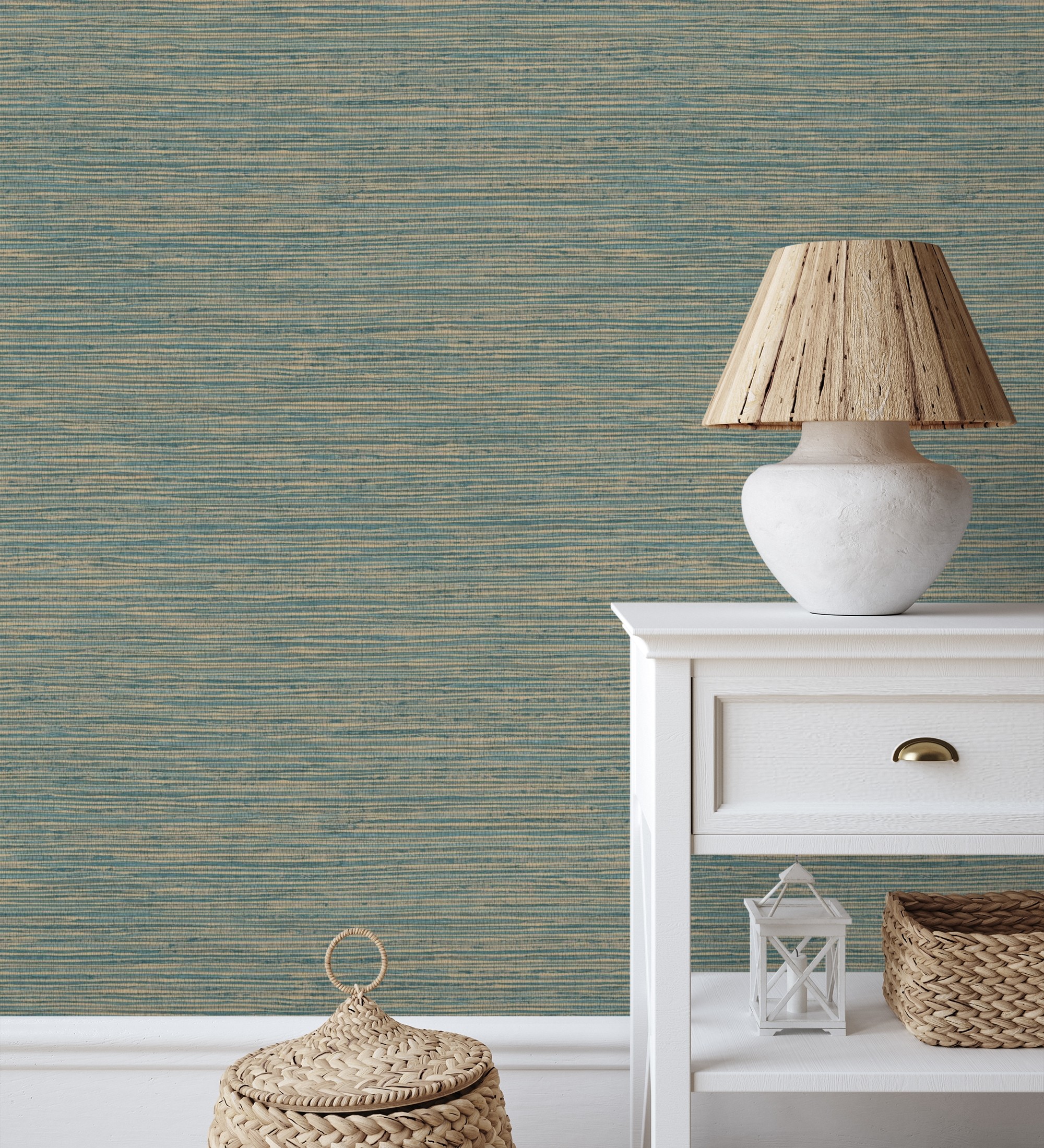 Papel pintado gaulan con textura de fibras de cáñamo 5.23m²