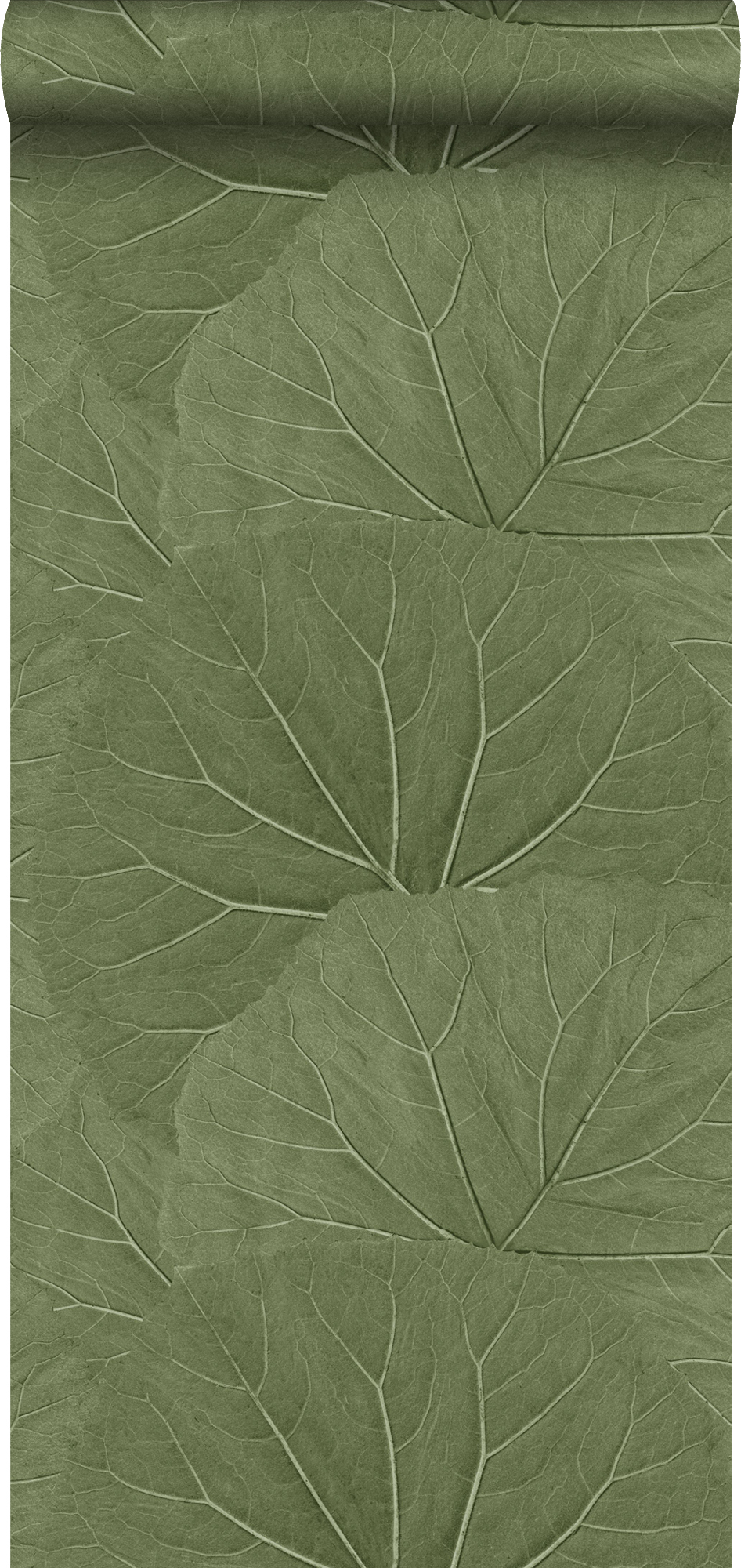 Walls4you papel pintado hojas tropicales verde oliva agrisado