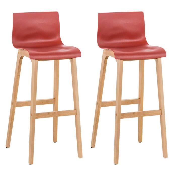 Taburetes de bar modernos - lote 2 - rojo - 101 cm