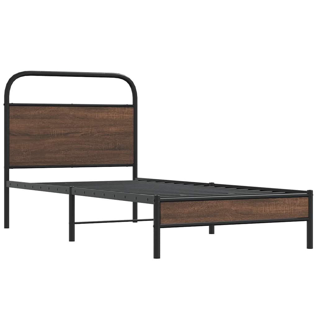 vidaXL estructura de cama sin colchón 90x200 cm madera marrón roble