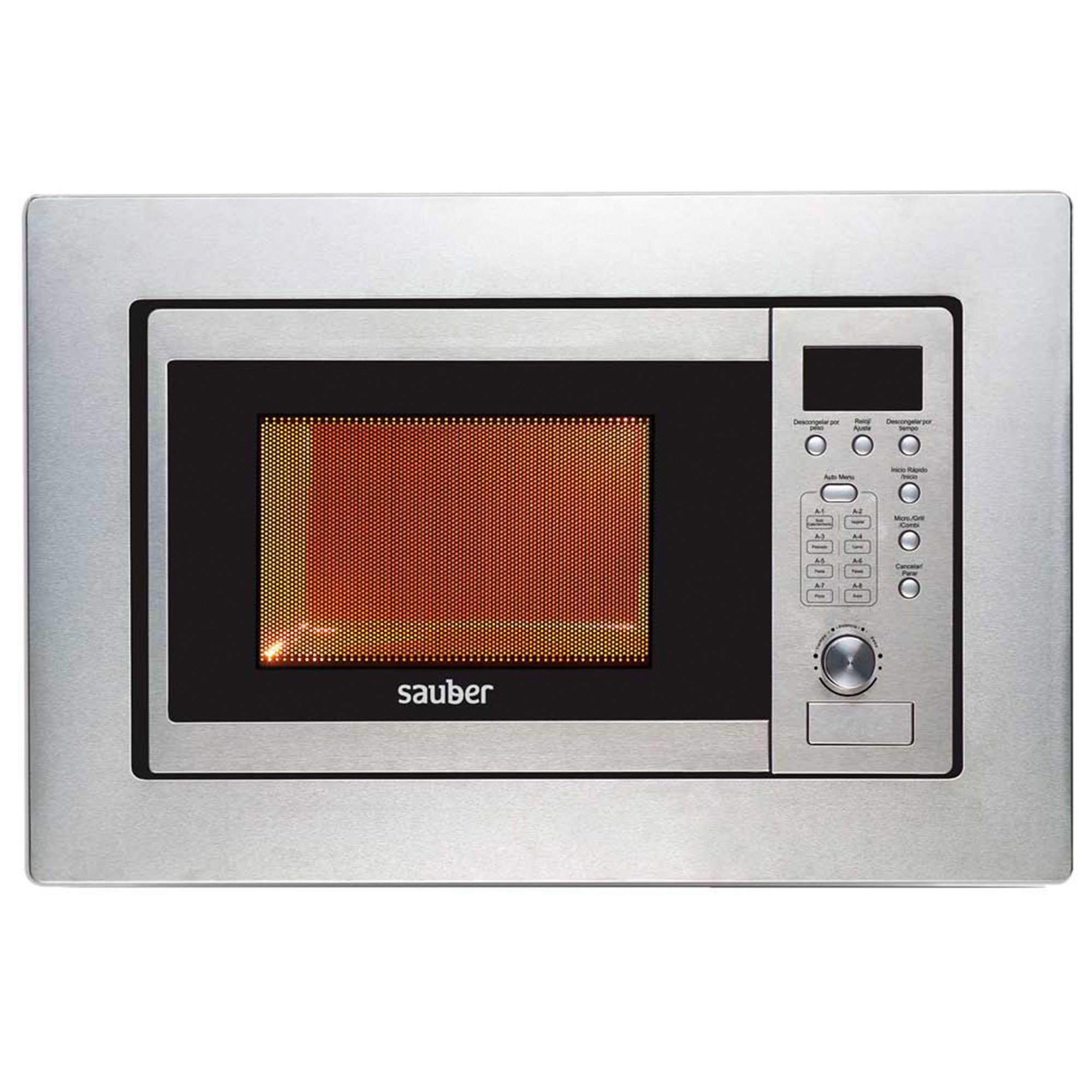 Horno microondas integrable sauber hms02i 20 litros con grill inox