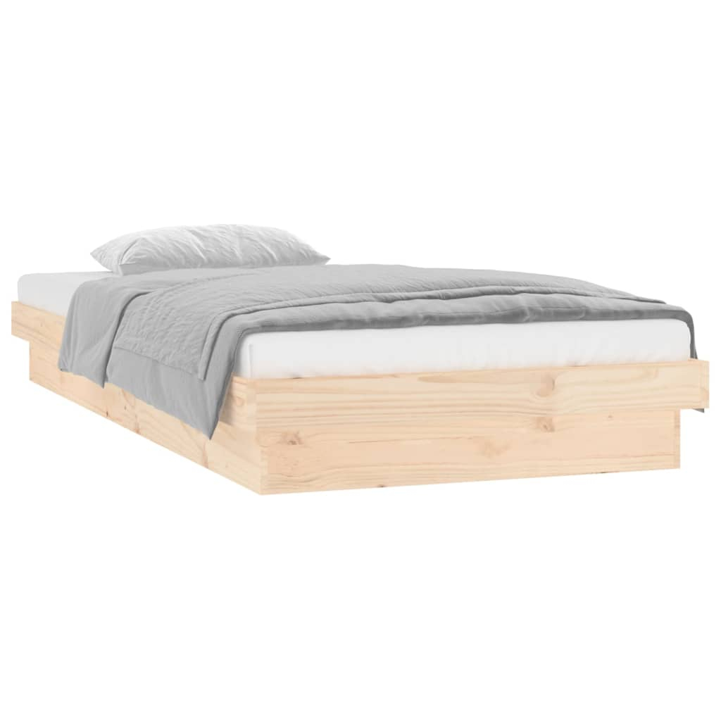 vidaXL estructura de cama individual LED sin colchón madera maciza