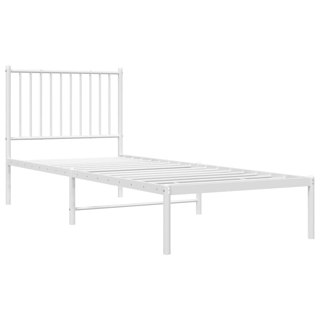 vidaXL estructura cama sin colchón con cabecero metal blanco 80x200 cm