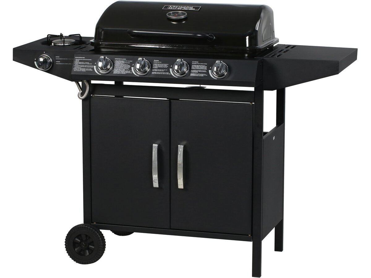 Barbacoa a gas "festa 5" - 5 quemadores (1 lateral) - 12.9 kw - negro