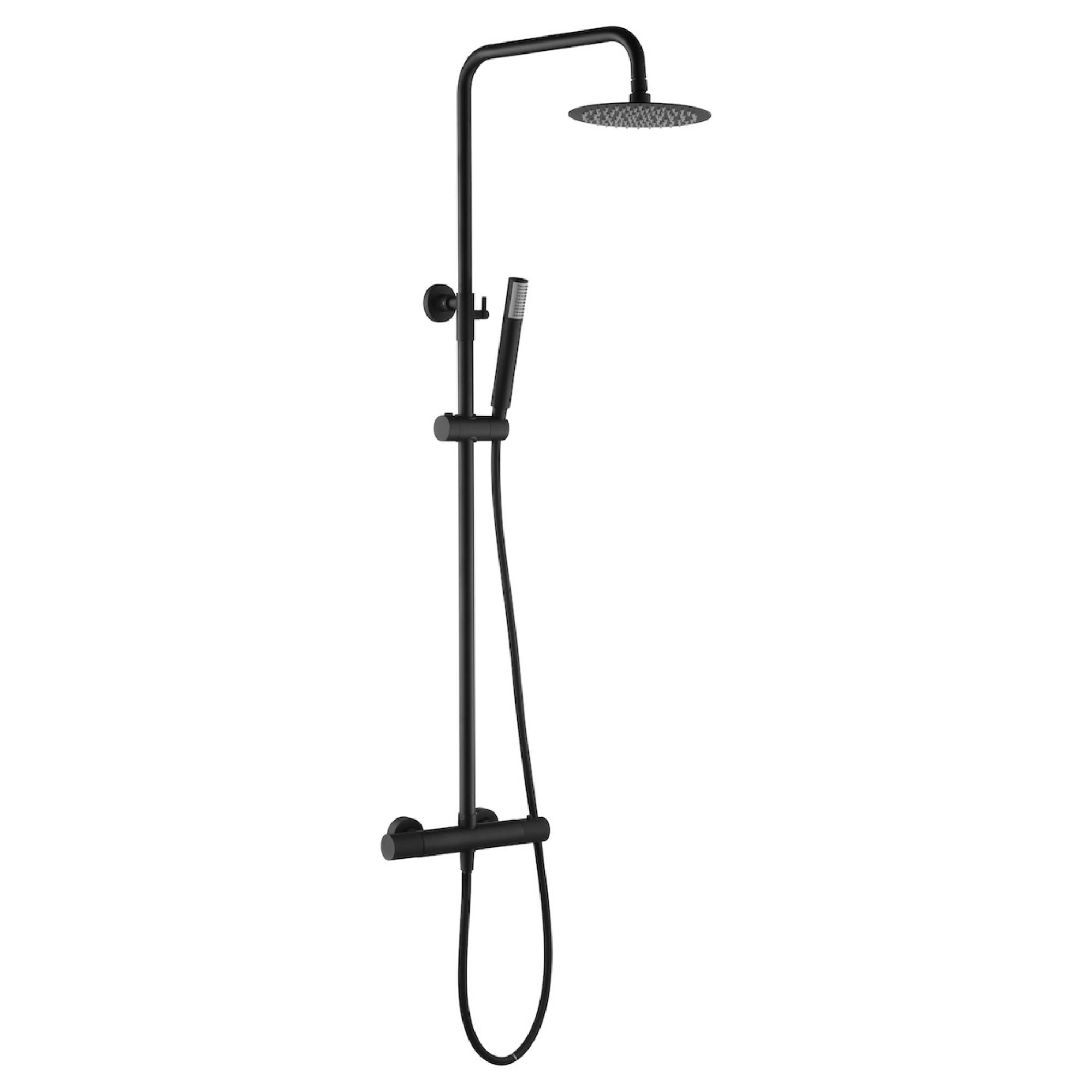 Imex - columna ducha termostática con grifo negro serie line
