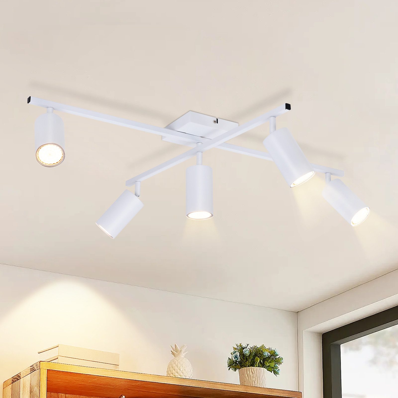 Nettlife lámpara de techo blanca gu10 77.5x57.5