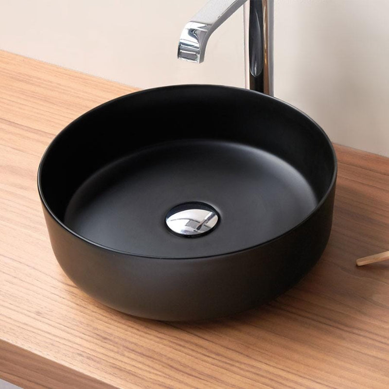 Lavabo sobre encimera marsala negro ø35.5 cm negro mate