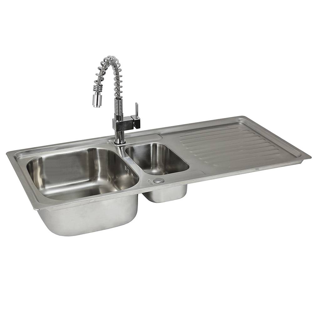 Fregadero de cocina en acero inoxidable 105cm x 50cm con grifo rainbow