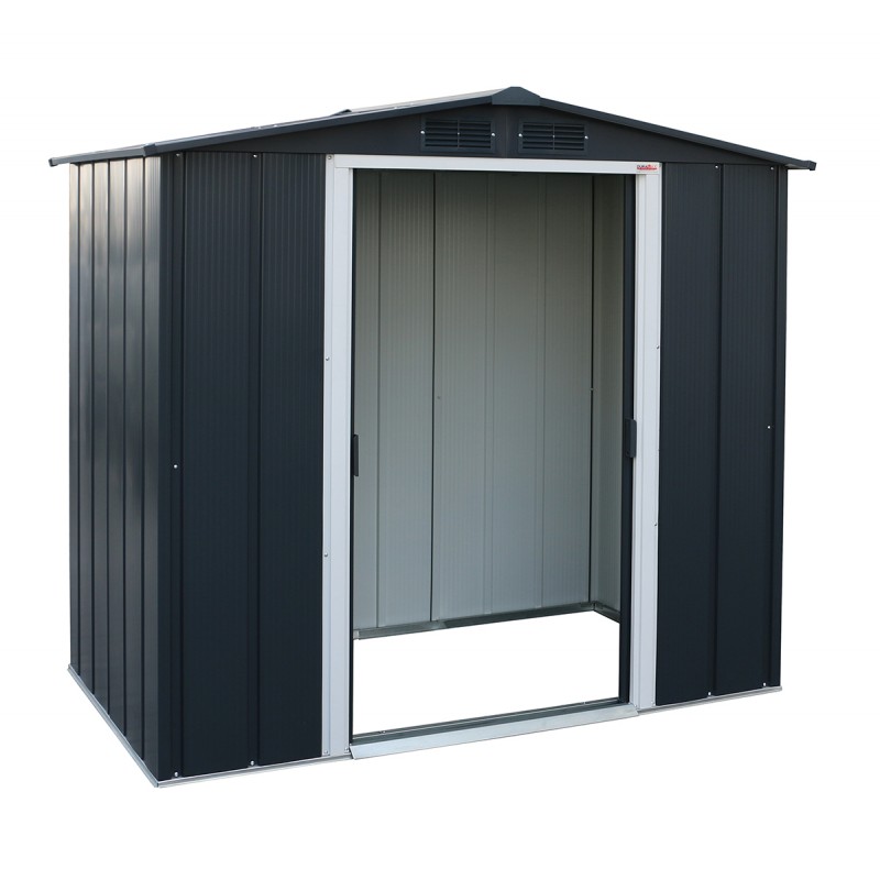 Caseta "ECO Shed 6x4" de metal - Antracita - 202x122x180,5