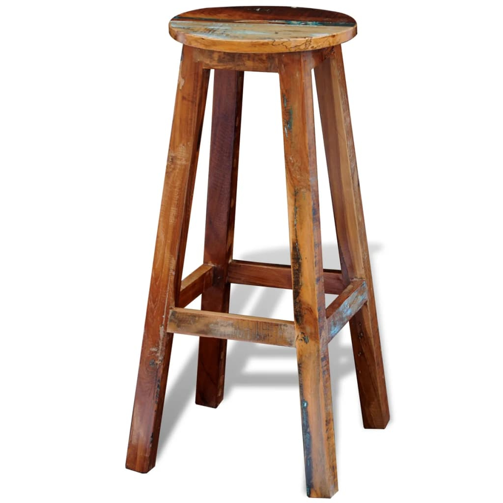 vidaXL taburete de bar madera maciza reciclada