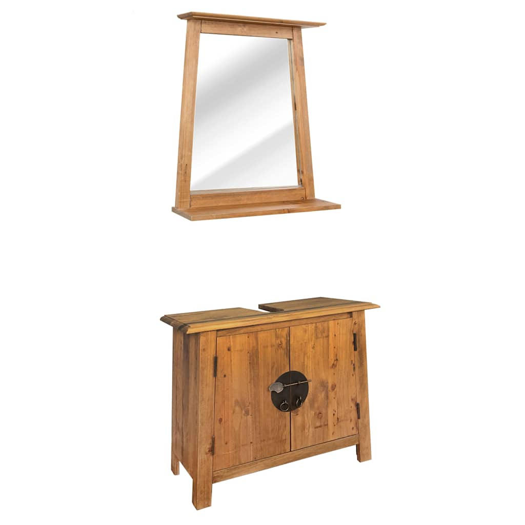 vidaXL conjunto de muebles de baño madera maciza de pino