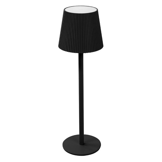 Lámpara LED negra táctil regulable recargable usb-c luz blanca cálida